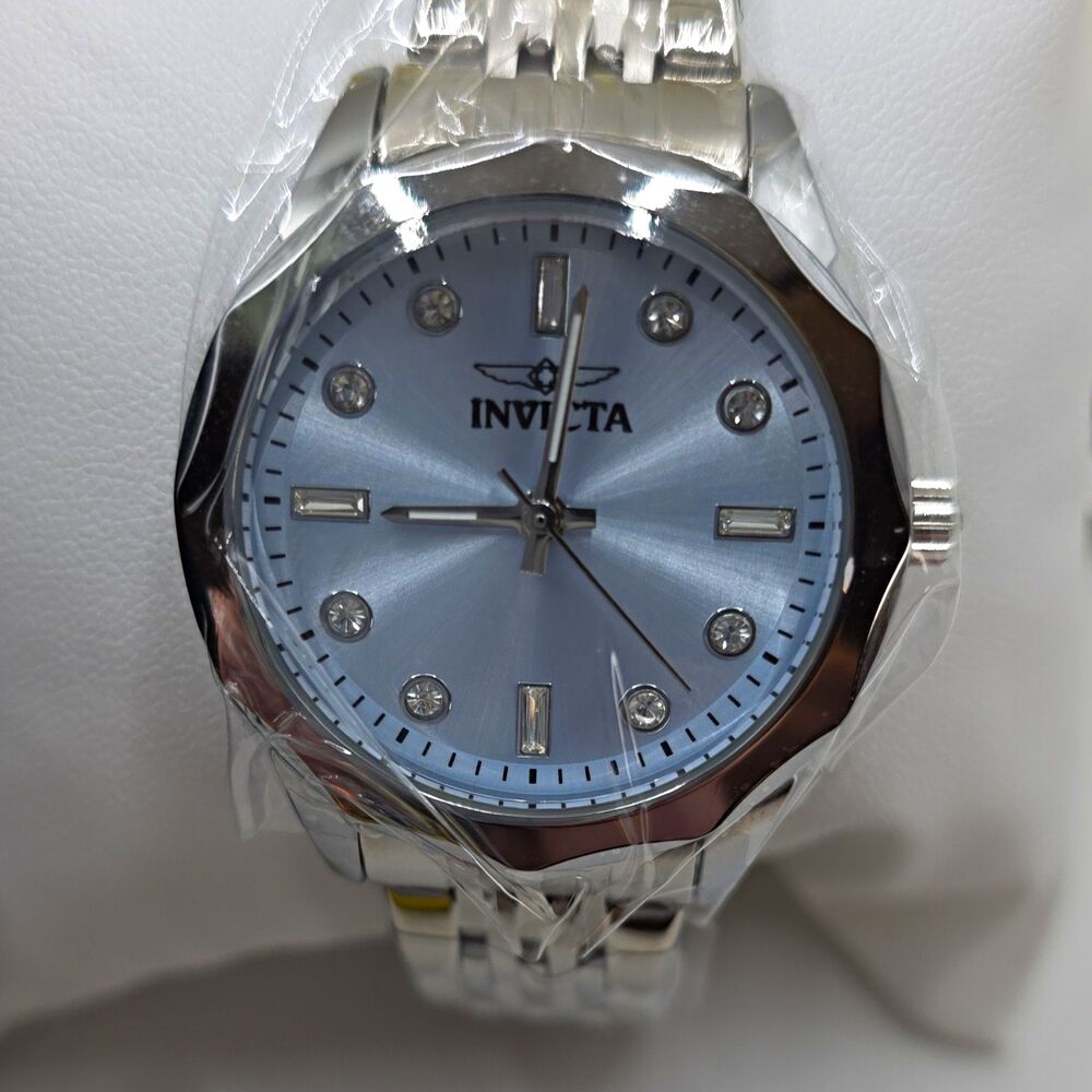 Invicta Celestial Womens 33.4mm,Stainless Steel Bracelet light blue, NIB